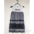 Girls Knit Fashion Stampa vestito netto nero